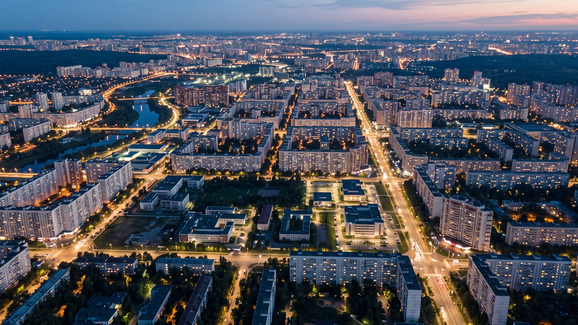A city at night